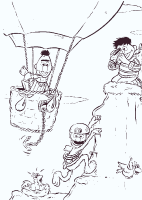 A coloring page of sesame street